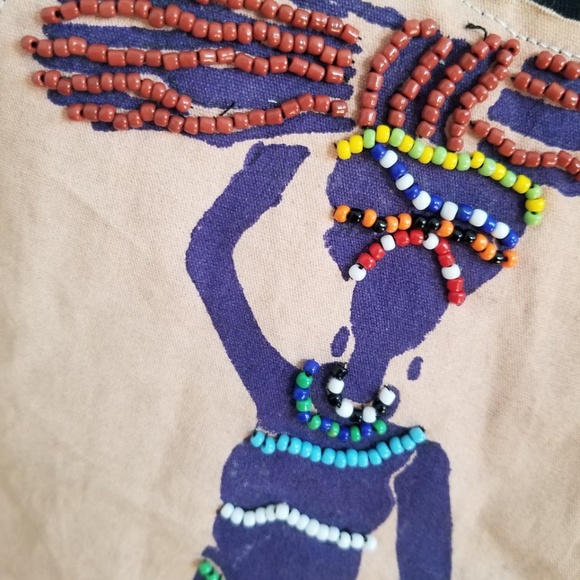 Woolworths Thrifted Beaded Embroidery Textile Top - Picture 2 of 8
